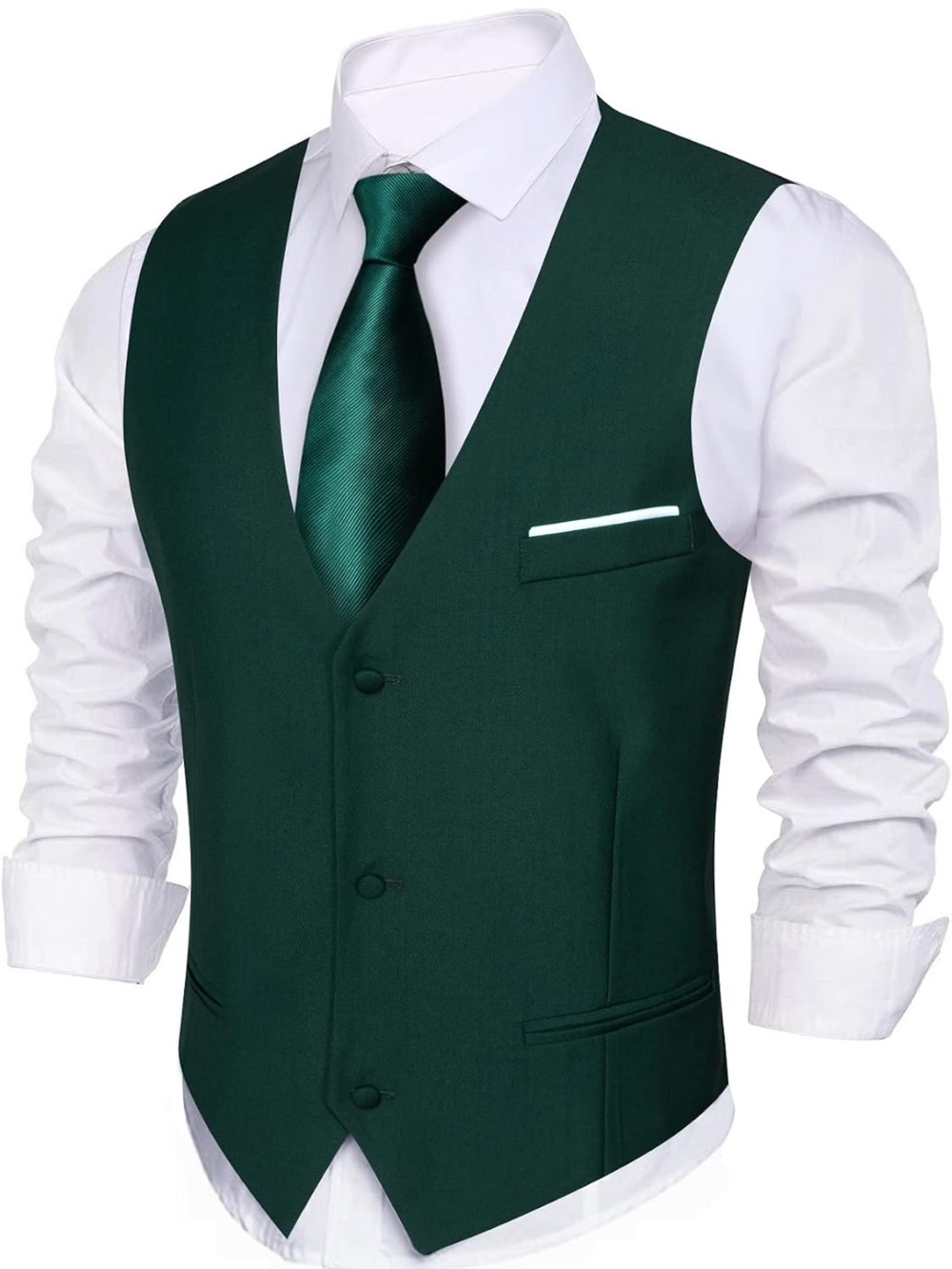 Barry Wang Dark Green Men's Vest